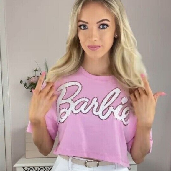 Zara Tops - Zara X Barbie The Movie Mattel Cropped TShirt